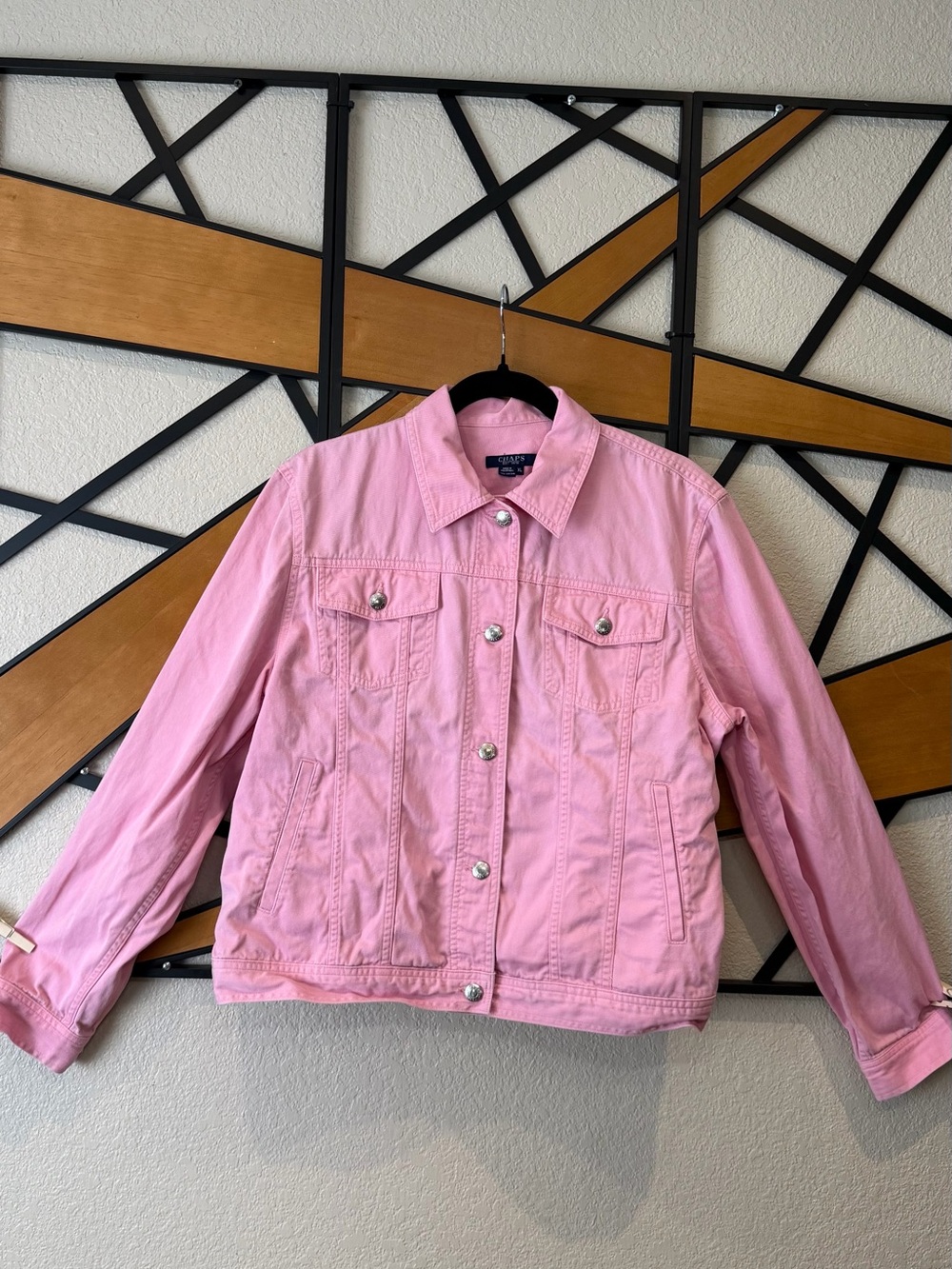 Chaps Pink Denim Jacket - Women's Light Pink Trucker